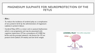 Magnesium sulphate therapy in Pregnancy for fetal neuroprotection | PPTX