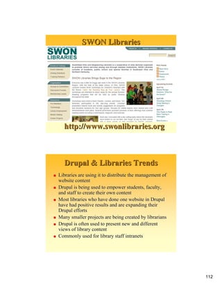 Open Source Web Content Management Technologies for Libraries