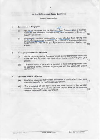 MGS Social Studies Mid-Year Exam Paper
