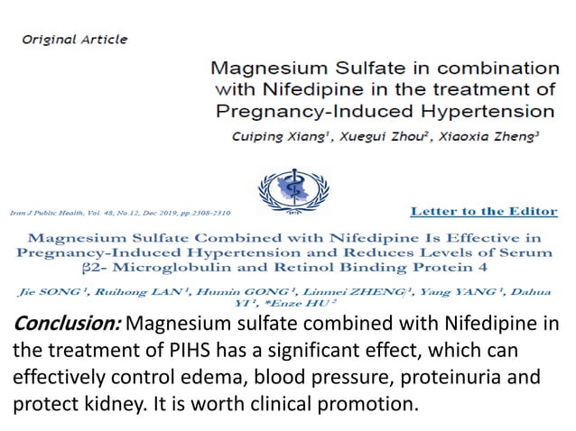 Magnesium Sulfate in Obstetrics | PDF | Pregnancy | Reproductive Health