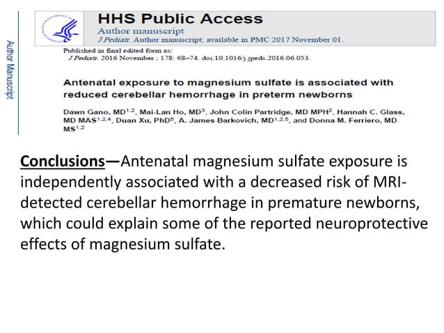 Magnesium Sulfate in Obstetrics | PDF | Pregnancy | Reproductive Health