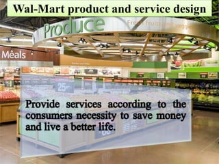 3.POWER of Buyers:· Weak because basically the prices are low from the beginning so there would not be any potential for buyers to bargain with.4.POWER of Supplies:· Weak because Wal-Mart uses its own distribution centers that are located close to its stores.   · Wal-Mart is also far and away the biggest customer of virtually all of its suppliers.   It's scale of operation allowed it to bargain...