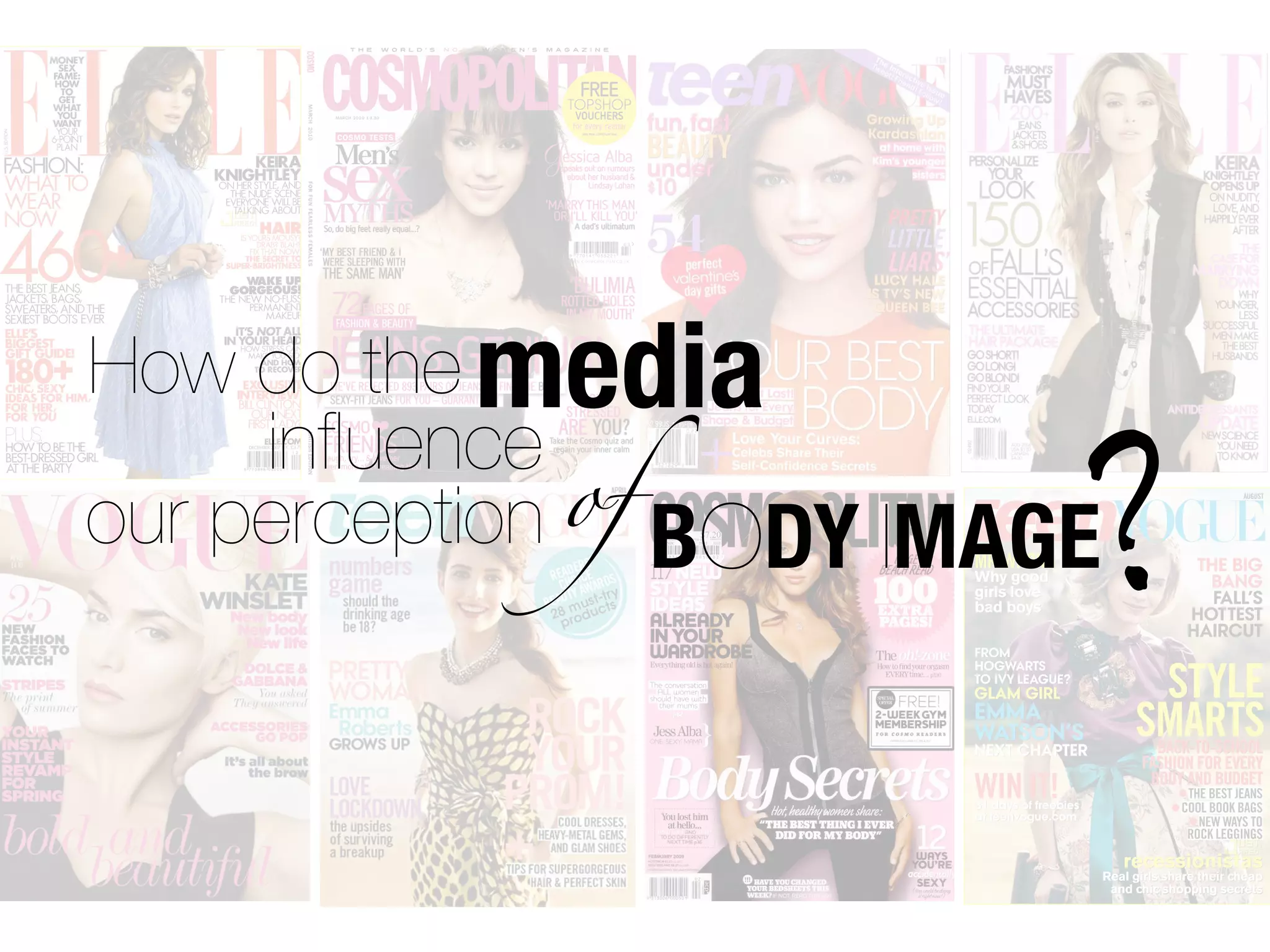 How do the media

                           ?
     inﬂuence
our perception of BODY IMAGE
 