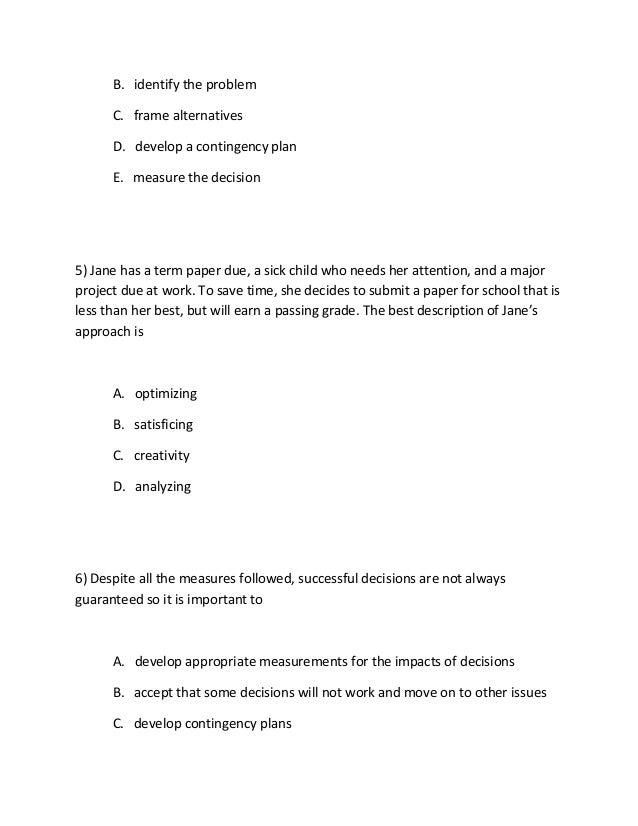 Thinking and decision making paper mgt 350