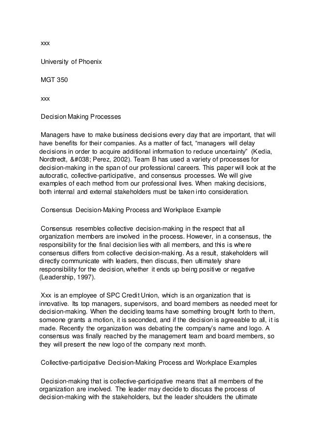 Mgt 350 week 1 critical thinking application paper