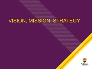 VISION, MISSION, STRATEGY
 