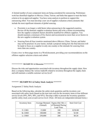 Mgt4059 advanced operations management complete course | PDF