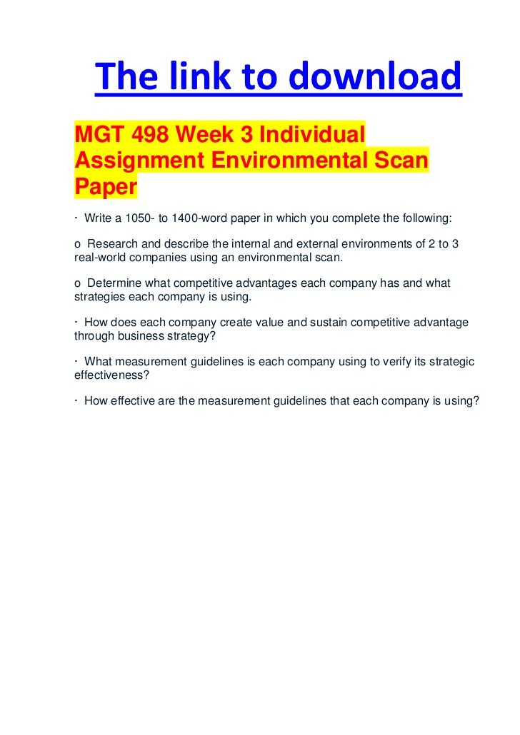Environmental Scan Paper