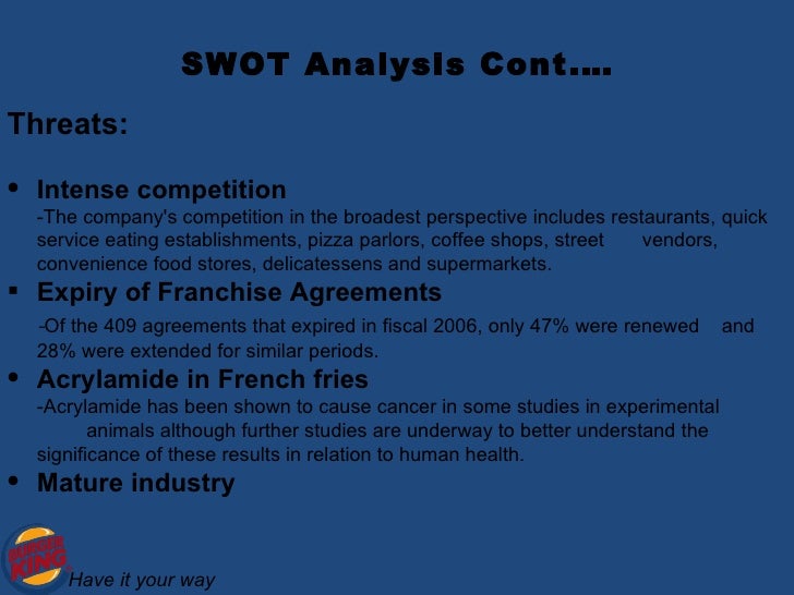 Burger king case study swot analysis