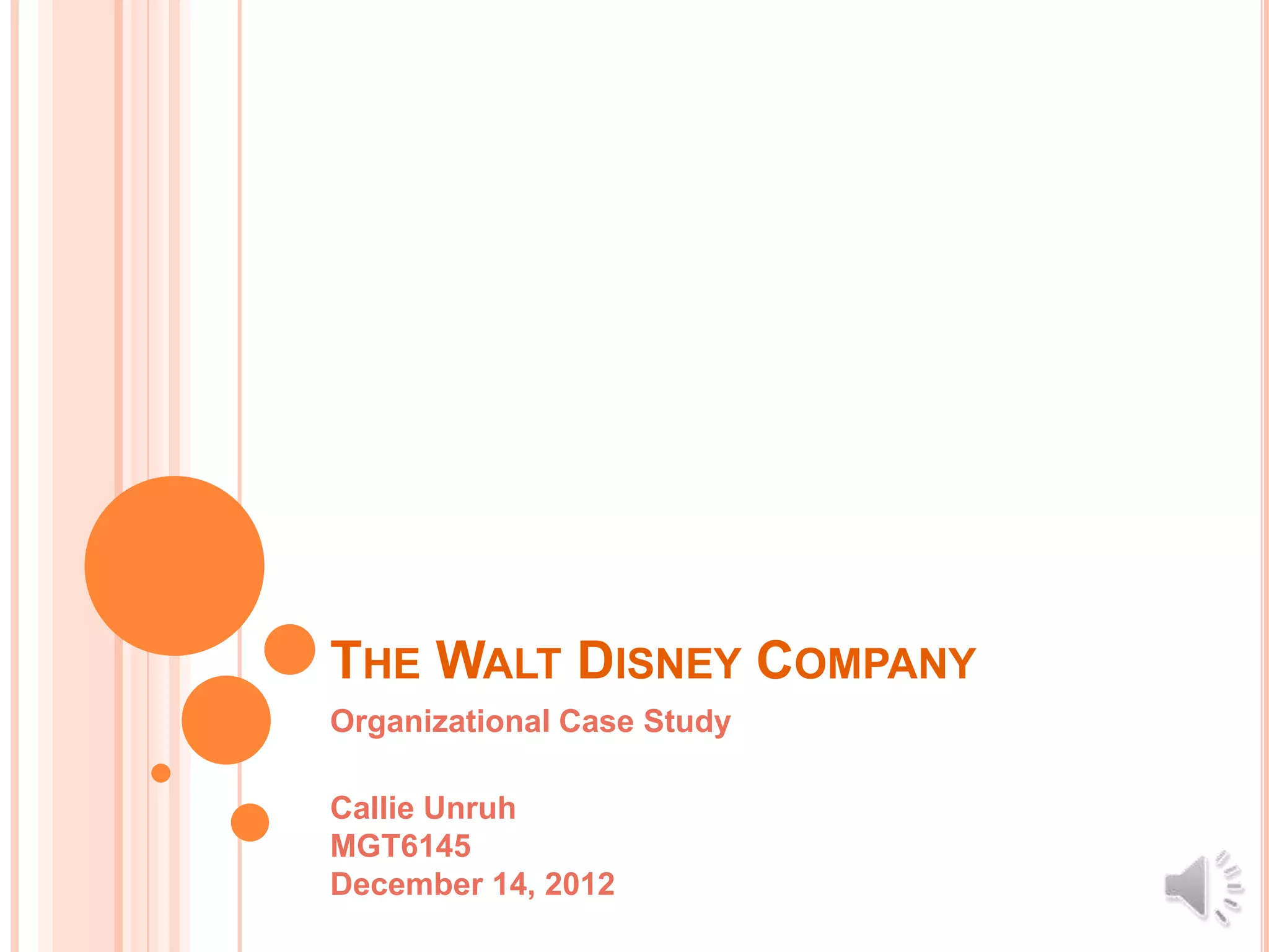 Strategic Management Walt Disney Case Study PPT