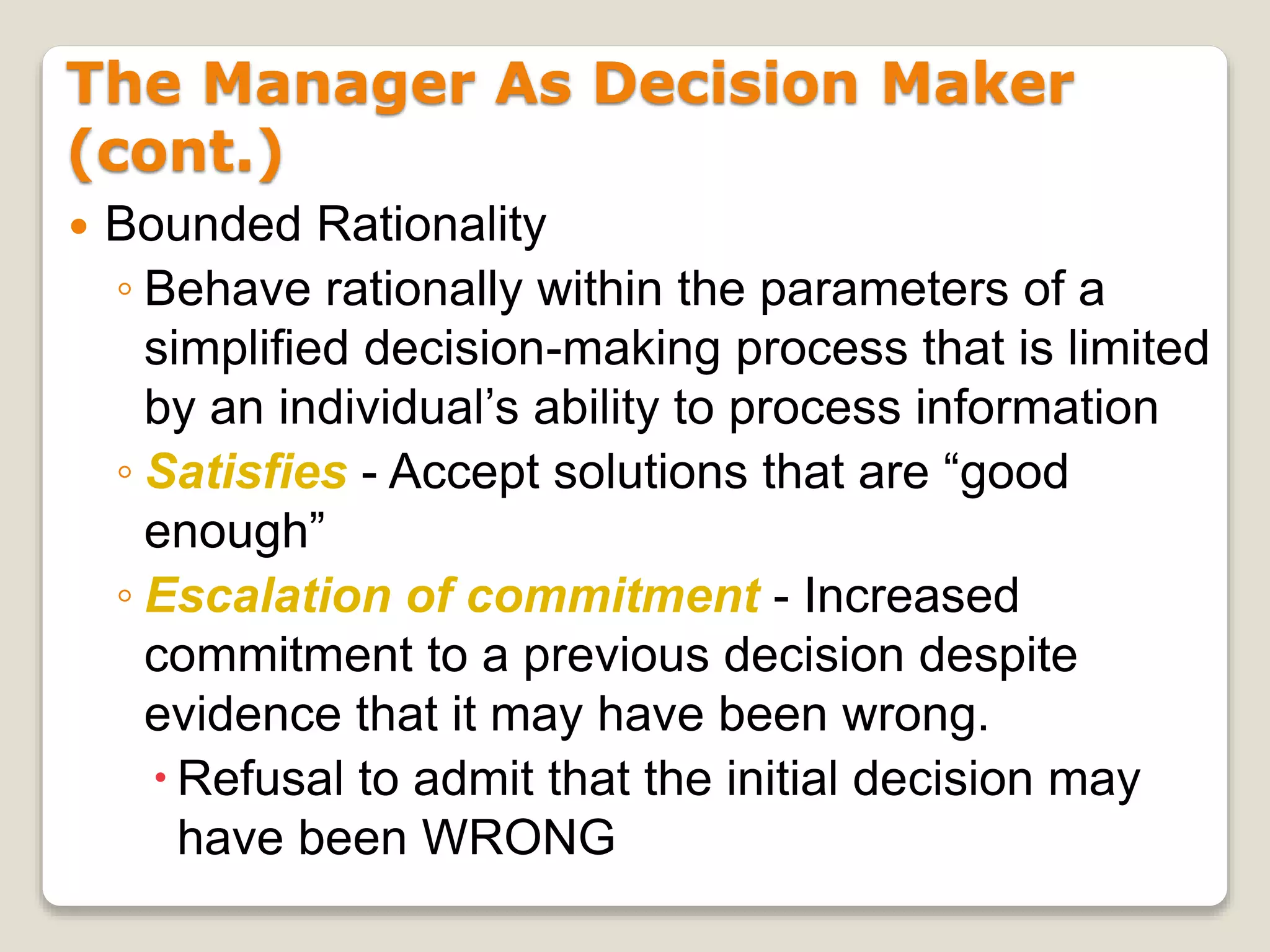 Initial Decision Managerial Decision Making | PPTX