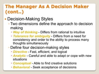 Managerial Decision Making | PPTX | Business | Business and Finance