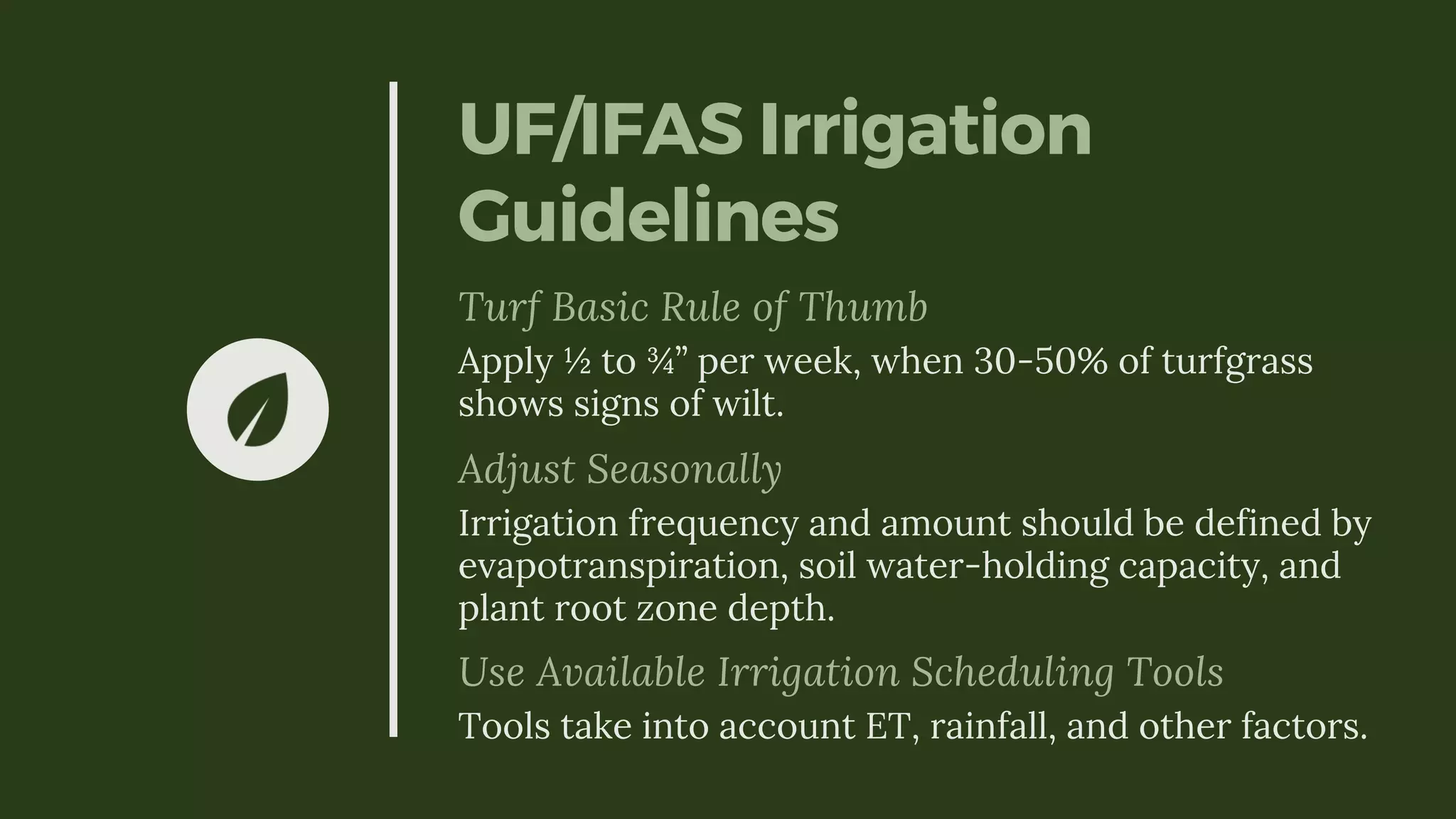 UF/IFAS Extension Irrigation Best Practices: Calibrating and Scouting ...