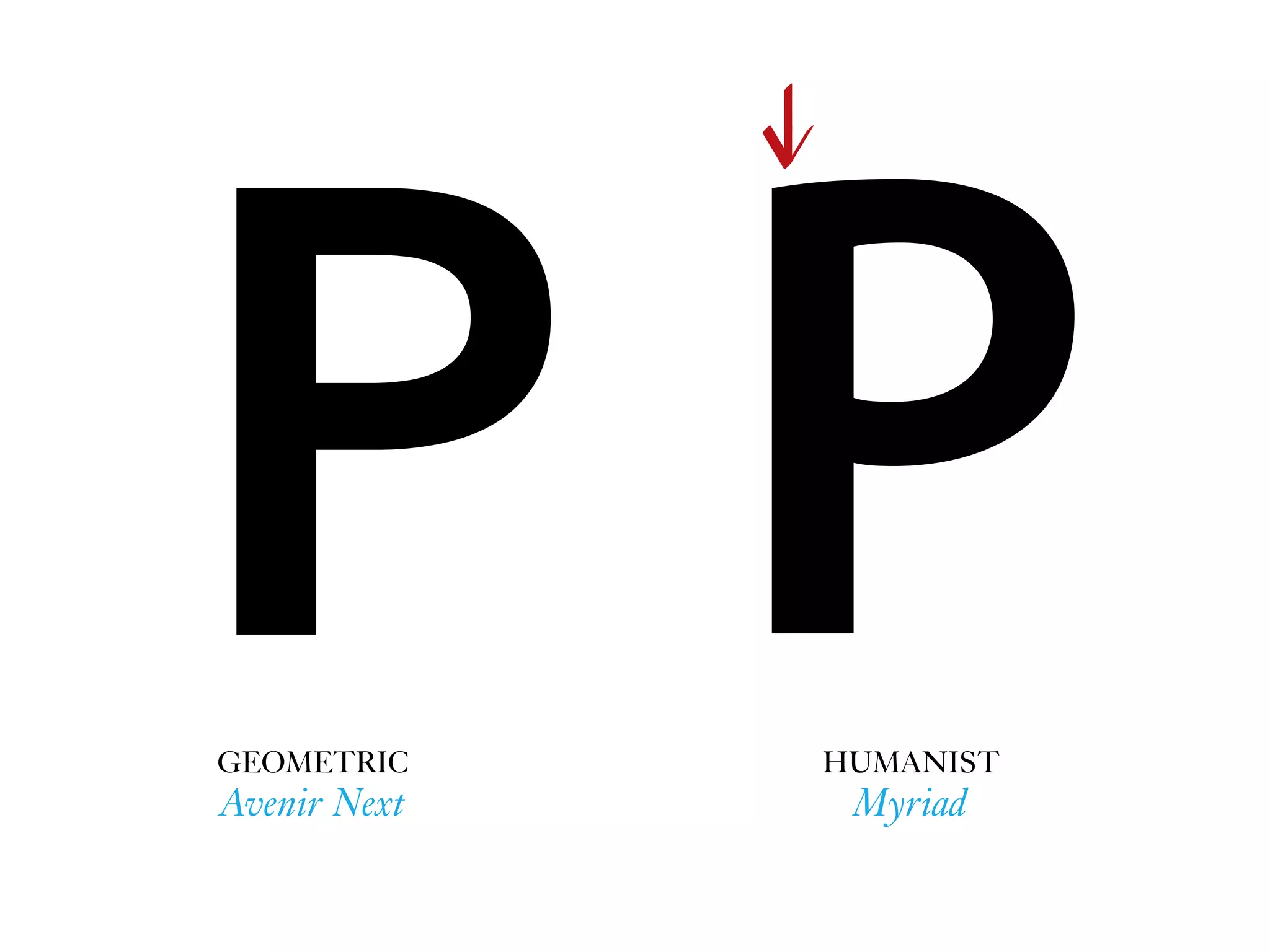 P PGEOMETRIC
Avenir Next
HUMANIST
Myriad
 