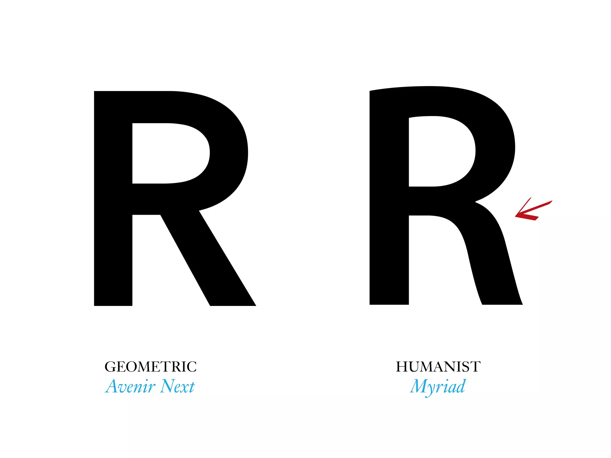R RGEOMETRIC
Avenir Next
HUMANIST
Myriad
 
