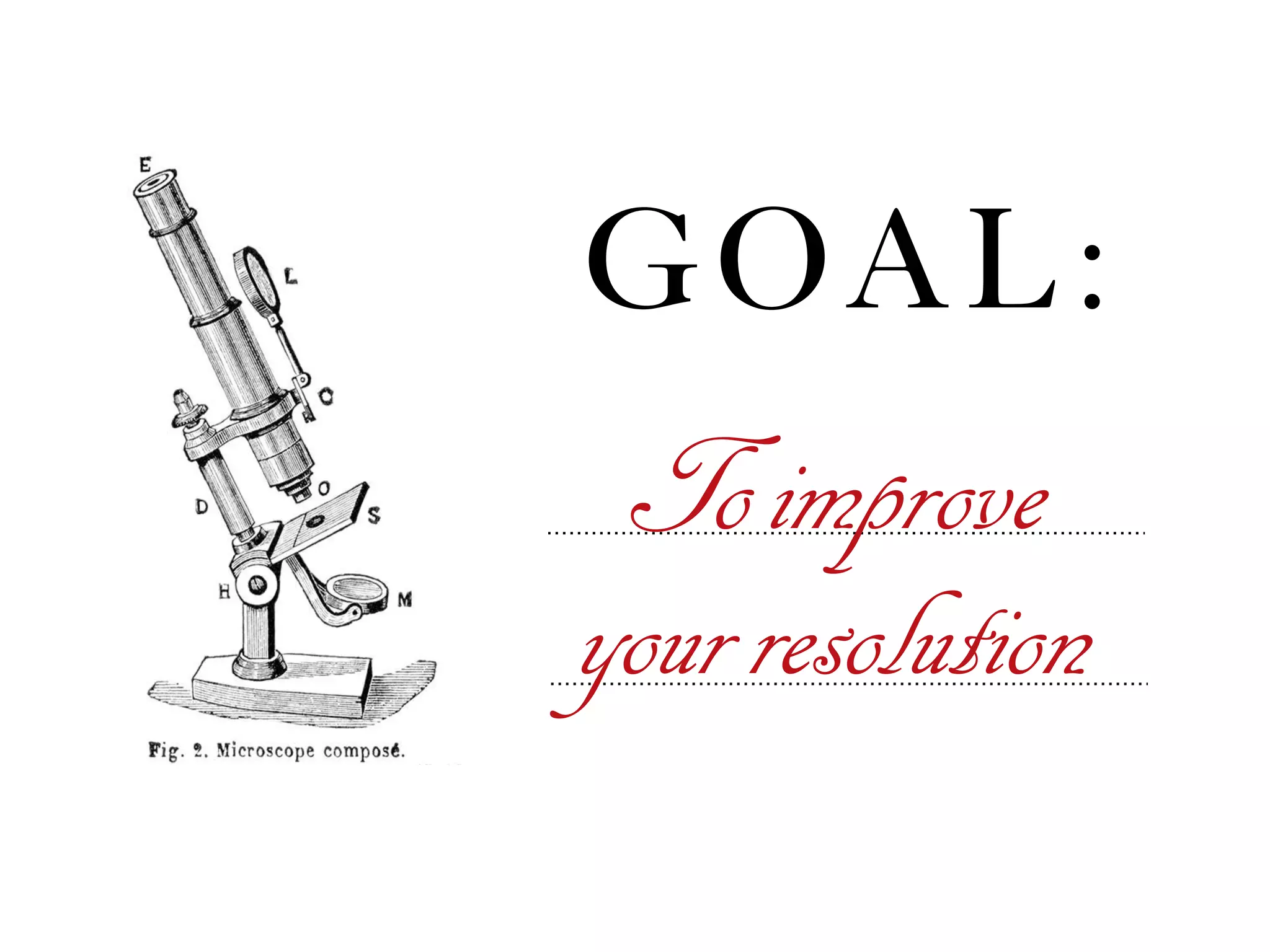 Toimprove 
yourresolution
GOAL:
 
