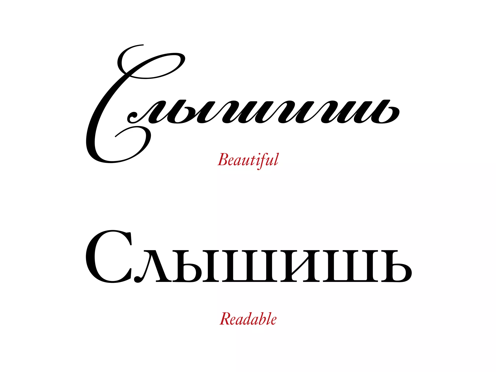 Слышишь
Слышишь
Beautiful
Readable
 