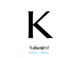 KSerif
Palatino ⇢ Optima
Sans serif
 