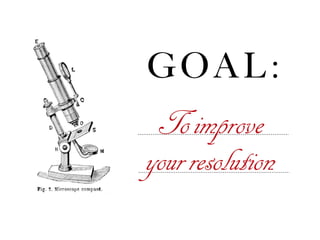 Toimprove 
yourresolution
GOAL:
 