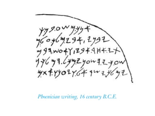 Phoenician writing, 16 century B.C.E.
 