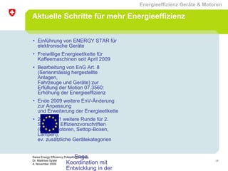 Aktuelle Schritte für mehr Energieeffizienz <ul><li>Einführung von ENERGY STAR für elektronische Geräte </li></ul><ul><li>...