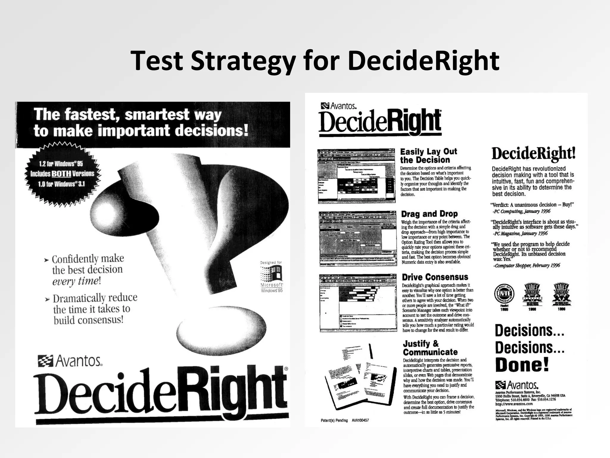 Test Strategy for DecideRight
 