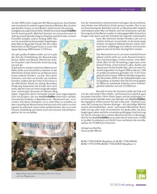 Yetimler Projesi       5




 Im Jahr 2009 sind es insgesamt 903 Waisen gewesen. Sie erhielten                                                                                                                                                                                    Um die monatlichen Lebensmittelver teilungen durchzuführen,
eine monatliche Grundnahrungsmittelration (Bohnen, Reis, Zucker)                                                                                                                                                                                     muss bisher eine öffentliche Schule genutzt werden. Das ist nur
und darüber hinaus, je nach Bedarf, medizinische Versorgung,                                                                                                                                                                                         mit Zustimmung der Behörden und nur an Wochenenden möglich
Schulgeld und andere kleine Hilfen. 89.605 Euro hatte muslimehelfen                                                                                                                                                                                  und bedeutet jedes Mal viel Hektik, weil die Schulräume nach der
hierfür bereit gestellt. Mehrfach konnten wir inzwischen auch im                                                                                                                                                                                     Nutzung durch die Waisen wieder in ordnungsgemäßen Zustand zu
Auftrag unserer Spender Ziegen schlachten und die Kinder zu einem                                                                                                                                                                                    bringen sind, damit auch der Schulbetrieb ungestört weiterlaufen
Festmahl einladen, zuletzt Anfang 2009. Das                                                                                                                                                                                                                          kann. Bei mehreren hunder t Kindern, die sich zu
war für sie und die sie betreuenden Angehörigen          Kalehe
                                                                                                     Kivu
                                                                                                     See
                                                                                                                                                                                                                                             Kigali
                                                                                                                                                                                                                                                                     solchen Anlässen versammeln, ist das keineswegs       Ihema See




jedes Mal ein Tag großer Freude. Nur sehr selten
                                                                                        Ijwi
                                                                                        Island
                                                                                                                                                                                                                                                                     einfach. Im eigenen Gebäude können solche Akti-
                                                                                                                                                                                                                                                                                         Mugesera See




                                                                                                                                                                                                                                                                                                                                                       a
                                                                                                                                                                                                                        u




                                                                                                                                                                                                                                                                                                                                                  Kager
                                                                                                                                                                                                                  Kanyar
bekommen sie überhaupt Fleisch zu essen. Die                                                                        Quelle
                                                                                                                                                                          RUANDA
                                                                                                                                                                                                                                                                     onen dann unabhängig von anderen Institutionen
                                                                                                                                                                                                                                                                      (Rweru
                                                                                                                                                                                                                                                                       See)
                                                                                                                                                                                                                                                                            Lac              Nzove
                                                                                                                                                                                                                                                                                                       Kag



                                                                                                                                                                                                                                                                     geplant und viel leichter durchgeführt werden.
                                                                                                                                                                                                                                                                           Rweru


Aqiqa-Speisung 2009 kostete 2.230 Euro.
                                                                                                                    des Nils                                                                                                            Kigina                                                            era
                                                                                                                                                                                                                      Bugabira
                                                                                                                                                                                                                                  Lac                      Marembo                            Lac Kanzigiri
                                                                                                                                                                                                                              Cyohoha-Sud
                                                                                                                                                                                                                                Runyonza                              Kabanga            Buhoro            Giteranyi
                                                                                                                                                                                                                                                                                                                                    Ngara




                                                                                                                                                                                                                      u
                                                                                                                                                                                                                                                          Busoni




                                                                                                                                                                                                                Kanyar
                                                                                                                                                                                                                                                                       Murore
                                                                                             Ruh
                                                                                                wa                                                                                                                                                                                 Bwambarangwe                                bu
                                                                                                                                                                                                                               Kanyinya
                                                                                                                                                                                                                                                                                                                           Ruvu
                                                                                             Ruhorora
                                                                                                                                                                  Butare                                              Ntega                    Kirundo
                                                                                                                                                                                                                                                         Gitobe
                                                                  usi                                                                                                                                                                                                                               Kobero
                                                                    zi                   Ruziba




                                                            R
                                                                                            Buhoro                                                                                                                                             Gasura
                                                           Kamanyola                                       Mabayi




Als sehr großes Problem stellte sich im Laufe                                                                                                                                                                                                                                                                                                                Das Waisenzentrum ist um einen Innenhof herum
                                                                                                                                                                                                                                                                                                                               TANSANIA
                                                                                                                                                                                                                                               Vumbi
                                                                                                                                                                                                                                Murehe                                 Butihinda                  Rugari
                                                                                       Mugina                                                                                                                  Marangara
                                                                           Rukana                                                                                                                                             Gikomera                  Gashoho
                                                                                                                                                                                                  Birambi                                       Gisanze
                                                                                    Rugombo                  Rusenda




                                                                                                                                                                                 yaru




                                                                                                                                                                                                                                                                                             ubu
                                                                                                                                                                                 Kan       Nyamurenza                       Kiremba               Muyange-
                                                                                                                                                                                                                                                  Gashoho




                                                                                                                                                                                                                                                                                          Ruv
                                                                                       Cibitoke                                                                                      Busiga
                                                                                                                        Bukinanyana                        Jene Kabarore
                                                                                                     Murwi                                                                            Mwumba
                                                                                                                                                                                              Ngozi                                Gakere                Gasorwe                  Muyinga



der Zeit die Schulbildung der Waisenkinder                                                                                                                                                                                                                                                                                                                   gebaut und be-steht aus sechs Klassenzimmern,
                                                                                                            ntw a                                 Rwegura
                                                                                                         ura                                                    Kayanza                                        Gashikanwa                 Gasezerwa
                                                                                     Rus                               Masango




                                                                                                     Kab
                                                                                        ii                                                           Muruta                                                                                     o
                                                                                         z                      Buhayira                                                      Gahombo                                  Tangara               usy
                                                                                                Buganda                                              Mubuga       Gatara                  Butanganika                                   N yab
                                                                                                                             Ntamba                                                                                                                                             Muramba
                                                                                                           Ndava                                                                                                                             Gitaramuka
                                                                                                                                                                                       Muhanga                                                                           Buhinyuza




                                                                                                                                                                                                                                                                                                                                                             dazu Sanitäranlagen, Lehrerzimmer, einer Bibli-
                                                                                                                                      Musigati                                                               Ruhororo                                   Buhiga




heraus. Selbst zum Besuch öffentlicher Schu-
                                                                                                                                                               Matongo                        Ruv
                                                                                                                                                                     Musema                      ubu            Burasira                                                                                                                        Rutsindu
                                                                                                                                  Bubanza                                                                              Bugenyuzi                                                                                 Kigamba              Mishiha
                                                                                                                                                                Butaganzwa
                                                                                                                                                                                      Muhanga
                                                                                                                                                                                                                 Gihogazi                                Karuzi




                                                                                                                                                                                                                                         u
                                                                                                                                                                                                                                                                          Mwakiro




                                                                                                                                                                                                                                     rum
                                                                                                               Buramata
                                                                                                                                                                                                      Mutaho




                                                                                                      Rusi i
                                                                                                                                  Mpanda                                                 Rango




                                                                                                                                                                                                                                 N du
                                                                                                         z
                                                                            KONGO




                                                                                                                                                                                                                                                                                                       zi
                                                                                                                                                                  Bukeye                                                                                                                                                       Murore
                                                                                                                                                                                                                                                                                                      on




                                                                                                                                                                                                                                                                                                     go
                                                                         D. R.                                      Gihanga                                                                                                                             Mutumba                                                                                    Gasenyi
                                                                                                                                                                                                                                                                                                   Kay                          Gitwenge




len brauchen viele finanzielle Unterstützung,                                                                                                                                                                                                                                                                                                                othek, Büro für die Ver waltung, Lagerraum, einer
                                                                                                                                           Rugazi                               Mbuye                                                                                                                  Cankuzo
                                                         U ln                                                                                                                                                  Bugendana        Rusi
                                                           id                                                                                                  Muramvya
                                                              i                                                                                                                                                                              Nyabikere                                                            Muyaga
                                                                                                                    Rubirizi Mubimbi                                                                                              Shombo                              Kayongozi
                                                                                                             Mutimbuzi                               Bugarama                                                                                       u                                                                     Cendajuru
                                                                                               Gatumba
                                                                                                                                                      Kirinzi
                                                                                                                                                                          Rutegama Kibimba        Mugera                                       Ruvub                                          Bweru
                                                                                                                                     Isare                               Kijanda           Giheta
                                                                                                                                                                                                                                                          Kwisumo
                                                                                        BUJUMBURA                                                                                                 Gitega

um sich die                                                                                                                                                                                                                                                                                                                                                  kleinen Klinik, einem kleinen Labor, Küche und
                                                                                                                                                                                                                                                      Butezi            Rusengo
                                                                                                                                  Kanyosha
                                                                                                                                                                              Ndava                                 Mubuga




                                                                                                                                                                                                 Ruvyionza
                                                                                                                                                            Rusaka                                                Mushasha
                                                                                                                                  Mugongomanga                                Nyabihanga                                                                                                            Gisuru
                                                                                                                                                                                                                                                                                                                   usye




                                                                                                                                                                                                     r
                                                                                                                                                       Ijenda
                                                                                                                                                                         Mwaro
                                                                                                                                                                                                                                     Biyorwa                  Ruyigi                                            Rug
                                                                                                                                  Mutambu                                                                                         Buhoro
                                                                                                                                                                     Kayokwe Kibumbu




                                                                                                                                                                                                                                                                                                                                                             Speiseraum für die Schulkinder, alles um einen In-
                                                                                                                                                                                                                                                                        Nyabitsinda




Schuluniform und das einfachste Material wie
                                                                                                                          Kabezi                 Mukike                                                                Maramvya
                                                                                                                                                                                   Nyabiraba
                                                                                                                           Mutumba




                                                                                                                                                                                     Wa
                                                                                                                                                                     Gisozi                             Makebuko                                    Butaganzwa




                                                                                                                                                                                       ga
                                                                                                                        Muhuta                                    Bisoro                             Gishubi                                            Muhwazi                                                                     Kibondo
                                                                                                                                                 Mugamba                                                                      Itaba                                    Kinyinya




                                                                                                                                                                                                                                                                                                e
                                                                                                                                                                                                            Kibuye




                                                                                                                                                                                                                                                                                          pungw
                                                                                                                                                                                                        Bukirasazi
                                                                                                                       Ruzi azi
                                                                                                                          b



Hefte, Stifte usw. beschaffen zu können. In der                                                                                                                                                                                                                                                                                                              nenhof angeordnet. Im August 2008 wurde ein 1.500
                                                                                                           Magara                                                                Ryansoro




                                                                                                                                                                                                                                                                                      Rum
                                                                                                                                                                                                                                           Musongati




                                                                                                                                                                                                a
                                                                                                                                                                                            r z
                                                                                                                                                                                                                                                                                                                                                  2000 m




                                                                                                                                                                                           yion
                                                                                                                                                                                                             Buraza                                                         Gakungu
                                                                                                                                                               Matana          Gisarenda                                    Ngoma
                                                                                                               Minago                Burambi                                                                                                                    Giharo




                                                                                                                                                                                        Ruv
                                                                                                                                                                                                                                        Kayero        Mpinga-                                                                                     1500 m
                                                                                                                                                            Rumeza                          Condi                                                     Kayove
                                                                                                                                                                                                                            Shanga
                                                                                                                                                                                                                                      Chutes                                                                                                      1000 m




                                                                                                                                                                                                                                                                                                                                                             m² großes Grundstück gefunden, für 15.427 Euro
                                                                                                                                                                 Kiryama                                                            de la Karera



öffentlichen Schule stehen sie als Waisen meist
                                                                                                                                                                                                   Rutovu             Gitaba
                                                                                                                                                we


                                                                                                                                                                               Jii
                                                                                                                                                                                j




                                                                                                                                                                                                                                                                                    M al gar si
                                                                                                                                                                                                                                                                 zi
                                                                                                                                                                                                                                                                                                                                                   500 m




                                                                                                                                                                                                                                                             gara
                                                                                                                                              mb




                                                                                                                                                                                                                                                                                       a a
                                                                                                                                                       Bururi                   Quelle                                  Rutana
                                                                                                                                           ure




                                                                                                                                             M




                                                                                                                                                                                                                                                        M ara
                                                                                                                        Rumonge
                                                                                                                                                                       Buta     des NilsGitanga
                                                                                                                                                                        Munini                                            Bukemba




hinter anderen Kindern zurück. Die Lehrer                                                                                                                                                                                                                                                                                                                    gekauft und im Januar 2009 mit dem Bau begonnen.
                                                                                                                                           Gatete
                                                                          Baraka
                                                                                                                                                                                         Gishiha                                 M ut i dozi
                                                                                                                                                                                                                                     sn
                                                                                                                                                              Vyanda                           Kayogoro
                                                                                                                                                                                                                            Muyaga
                                                                                                                                                   Kigwena
                                                                                                                                                                 Vugizo                  Makamba




                                                                                                                                                                                                                                    i
                                                                                                                                                                                                                                araz
kümmern sich eher um Kinder aus intakten                                                                            Lac
                                                                                                                                                                                                                                                                                                                                                             Seit Dezember 2009 ist der Gebäudekomplex nun
                                                                                                                                                                                                    Ruk


                                                                                                                                                                                                                          M arag
                                                                                                                                                                        Kayogoro                       ozi
                                                                                                                                                                                                         r

                                                                                                                 Tanganyika
                                                                                                                                                                                                             i


                                                                                                                                                                         Mabanda
                                                                                                                                                                                             Kibago
                                                                                                                                                                              Gitaro
                                                                                                                                                                                                                 Bukeye
                                                                                                                                                                                                                                                          TANSANIA
                                                                                                                                                 Nyanza-Lac                                                    rasi



                                                                                                                                                                                                                                                                                                                                                             fertig gebaut, al-hamdu li-llah. Die Gesamtausgaben
                                                                                                                                                                                                           l ga



Familien. Zudem gilt das Unterrichtsniveau in
                                                                                                                                                                                                            a
                                                                                                                                                                                                         Ma
                                                                                                                                                           Kabonga
                                                                                                                                                                         Mugina

                                                                                                                                                                                                                                                                                                                 Hauptstadt .
                                                                                                                                                                                                                                                                                                                         (321
                                                                                                                                                                                                                                                                                                                            000 99
                                                                                                                                                                                                                                                                                                                                 )
                                                                                                                                                                                                                                                                                                                       .
                                                                                                                                                                                                                                                                                                                 über 10
                                                                                                                                                                                                                                                                                                                       000



der öffentlichen Schule als niedrig. Besondere                                                                                                                                                                                                                                                                                                               für Material, anfallende Arbeiten sowie Arbeiter-
                                                                                                                                                                                                                                                                                                                 andere grosse Städte
                                                                                                               (Tanganyika See)                                                                                                             Kasulu
                                                                                                                                                                                                                                                                                                                 andere Städte und Dörfer
                                                                                                                                                                                                                                                                                                                 Provinzhauptstadt




Förderung bekommen die Kinder dor t auch                                                                                                                                                                                                                                                                                                                     gehälter belaufen sich auf 125.000 Euro.
nicht, obwohl viele von ihnen sie gerade wegen
ihrer schwierigen Situation als Waisen nötig                                                                                                                                                                                                                         Burundi ist eines der ärmsten Länder der Erde und
haben. Angesichts dieser Umstände und der stark angestiegenen                                                                                                                                                                                        von der welt-weiten Wirtschafts- und Finanzkrise natürlich ganz
Zahl von Kindern, die von muslimehelfen unterstützt werden,                                                                                                                                                                                          besonders betroffen. Ohne Allahs Segen und die großzügige Un-
entstand der Gedanke, in Bujumbura ein „Waisenzentrum“ zu er-                                                                                                                                                                                        terstützung der Spenderinnen und Spender von muslimehelfen,
richten. Ziel dieses Vorhabens ist es, einen Platz zu schaffen, an                                                                                                                                                                                   die engagierte Arbeit unserer Partner in Burundi – Orphans Care,
dem zukünftig die Waisen besser betreut und nicht zuletzt in einer                                                                                                                                                                                   unter der Leitung von Hussein Kahinga – die tatkräftige Mithilfe
eigenen Grundschule unterrichtet werden können. Nur so ist eine                                                                                                                                                                                      unserer ehrennamtlichen „ansar“ und unseres Mitarbeiter-Teams
bessere Ausbildung und damit auch eine bessere Zukunftspers-                                                                                                                                                                                         ließe sich das alles nicht verwirklichen. Ich danke allen, die dazu
pektive für sie vorstellbar.                                                                                                                                                                                                                         beigetragen haben und bitte um weitere großzügige Unterstützung
                                                                                                                                                                                                                                                     für die Errichtung eines zweiten Waisenzentrums in Rumonge.
                                                                                                                                                                                                                                                     Hierfür hat muslimehelfen inzwischen den Erwerb eines 19.000
                                                                                                                                                                                                                                                     m² großen Grundstücks mit 56.401 Euro und bereits die erste Ba-
                                                                                                                                                                                                                                                     uphase mit 33.000 Euro finanziert.

                                                                                                                                                                                                                                                     Ahmad von Denffer
                                                                                                                                                                                                                                                     Vorsitzender MH e.V.



                                                                                                                                                                                                                                                     BURU17706-05W09 (Bauphase 4), BURU17700-09W09.
                                                                                                                                                                                                                                                     BURU17707-01P09, BURU17708-02W09 (Bauphase 1).




                                                                                                                                                                                                                                                                                                                                                                                                        WAISEN
    Regelmäßige Lebensmittelverteilungen helfen den Waisen
    und ihren Pflegefamilien.



                                                                                                                                                                                                                                                                                                                                                                          01/2010 mh-zeitung
 