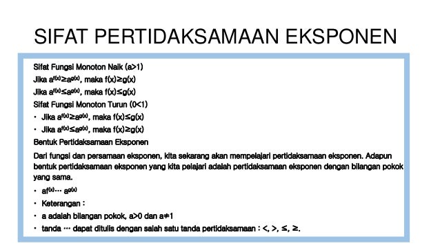 Persamaan Logaritma Dan Pertidaksamaan Eksponen
