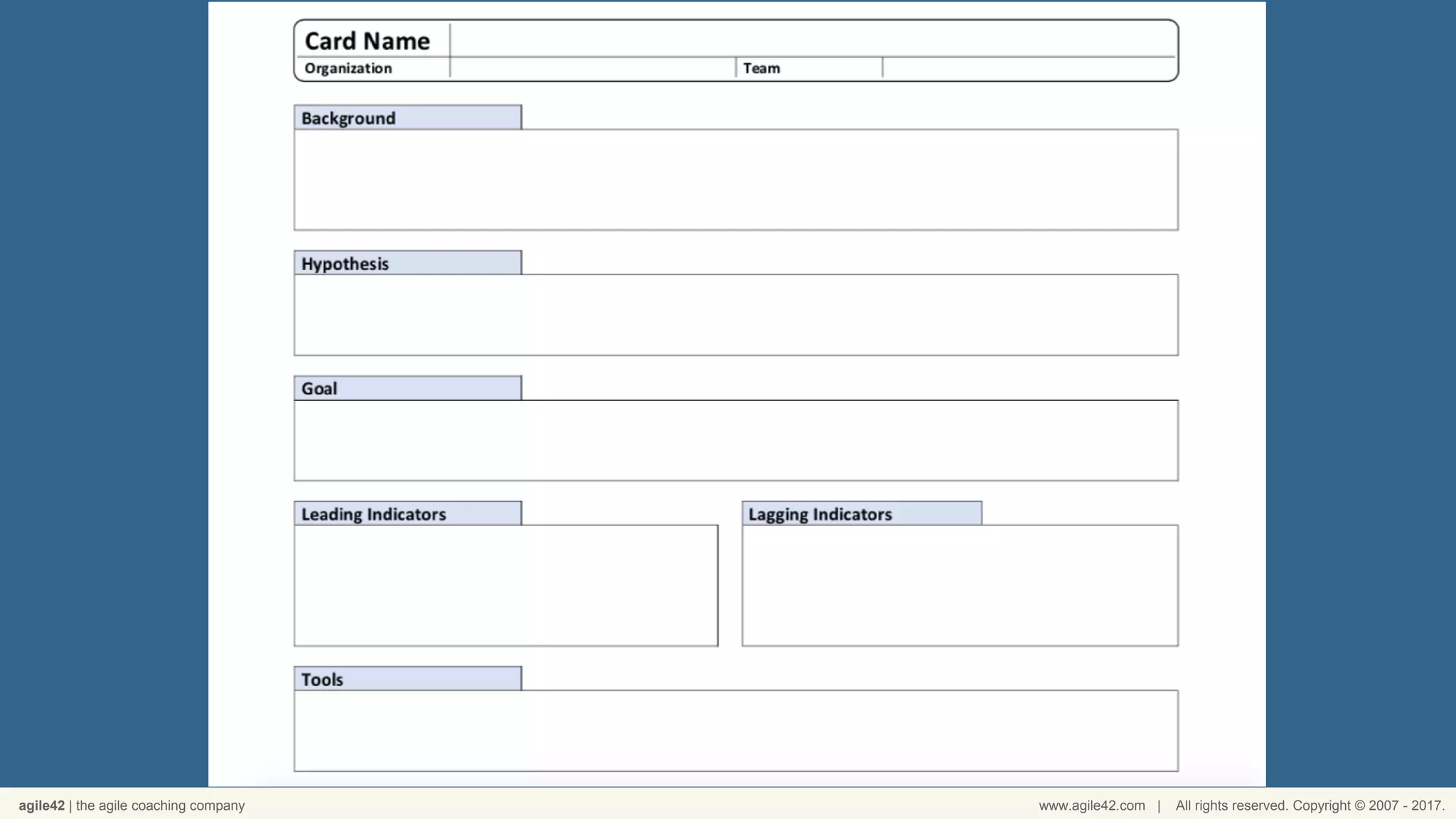 agile42 | the agile coaching company www.agile42.com | All rights reserved. Copyright © 2007 - 2017.
 