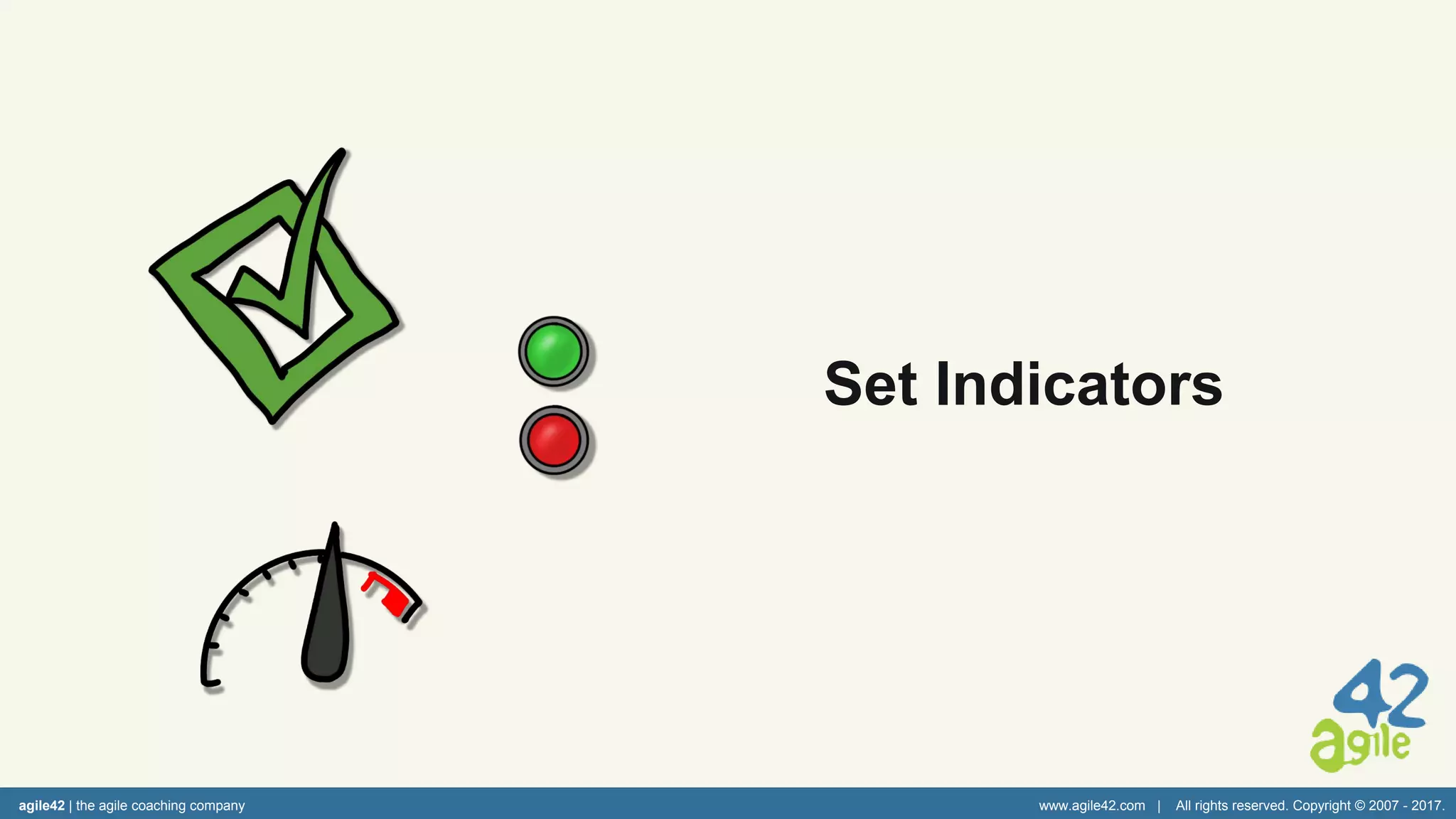 agile42 | the agile coaching company www.agile42.com | All rights reserved. Copyright © 2007 - 2017.
Set Indicators
 