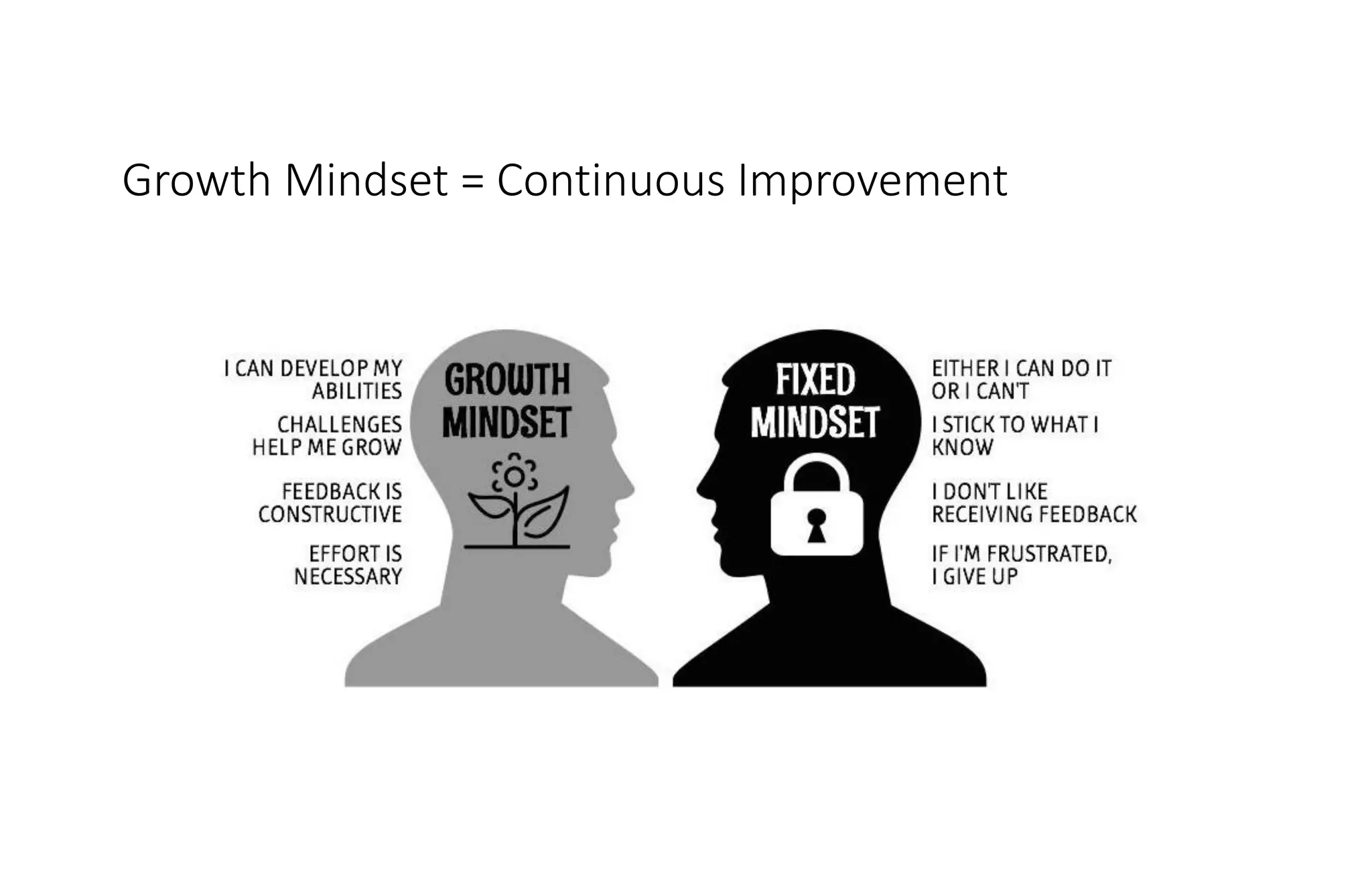 Growth Mindset = Continuous Improvement
 