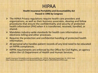Hipaa Portability Rights Mha690 health care capstone - confidentiality 9-26-2013 | PPTX