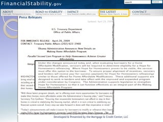 Developed & Presented by the Mortgage & Credit Center, LLC
 