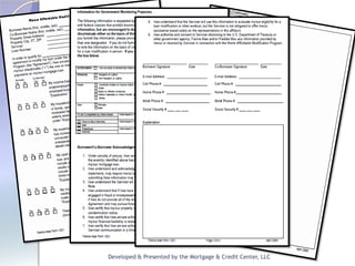 Developed & Presented by the Mortgage & Credit Center, LLC
 