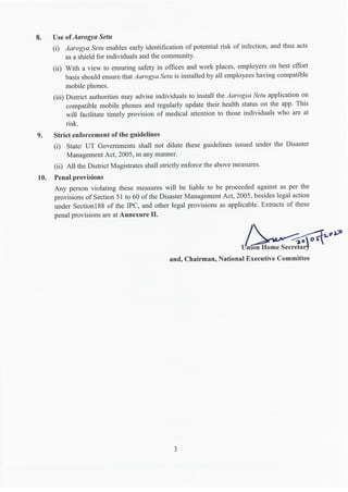 MHA Order Guidelines Extension Containment Phase Re-Opening