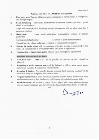 MHA Order Guidelines Extension Containment Phase Re-Opening