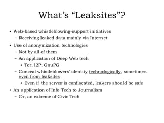 Impacts of Leak Sites - Masayuki Hatta (Surugadai University) | PPT