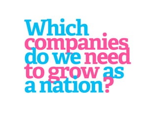Which
companies
do we need
to grow as
a nation?
 