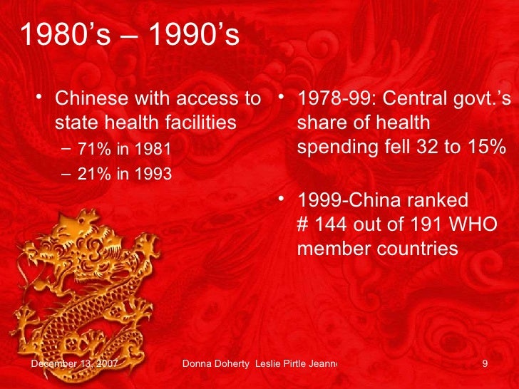 Mhc 720 Jh01 Health Care Systems Health Care In China 121307 slideshare - 웹
