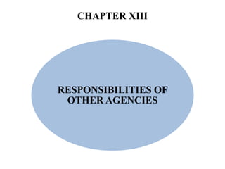 CHAPTER XIII
RESPONSIBILITIES OF
OTHER AGENCIES
 