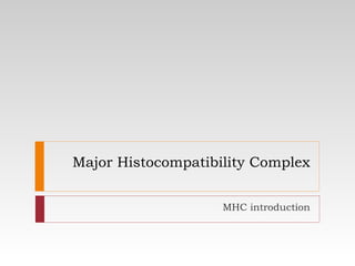Major Histocompatibility Complex MHC introduction 