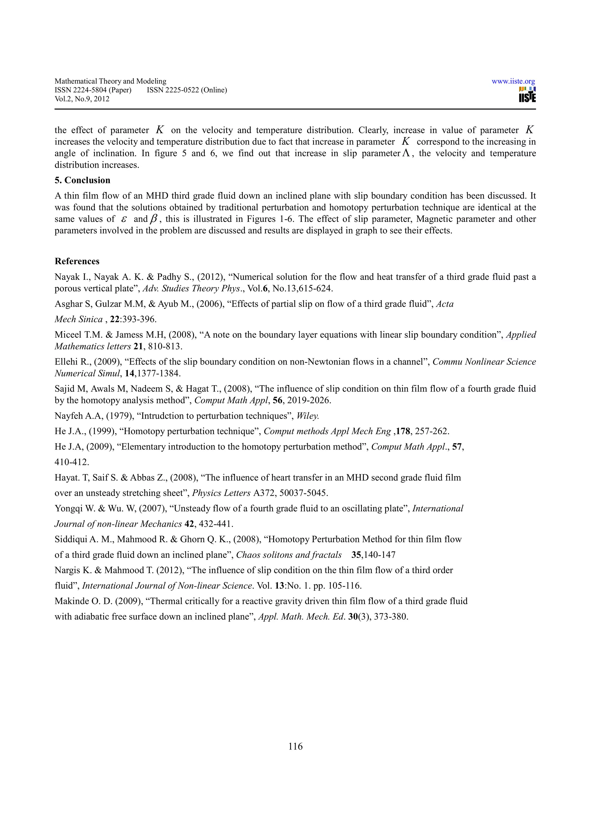 Mhd flow of a third grade fluid with heat transfer and | PDF