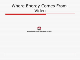 Where Energy Comes From-
Video
 