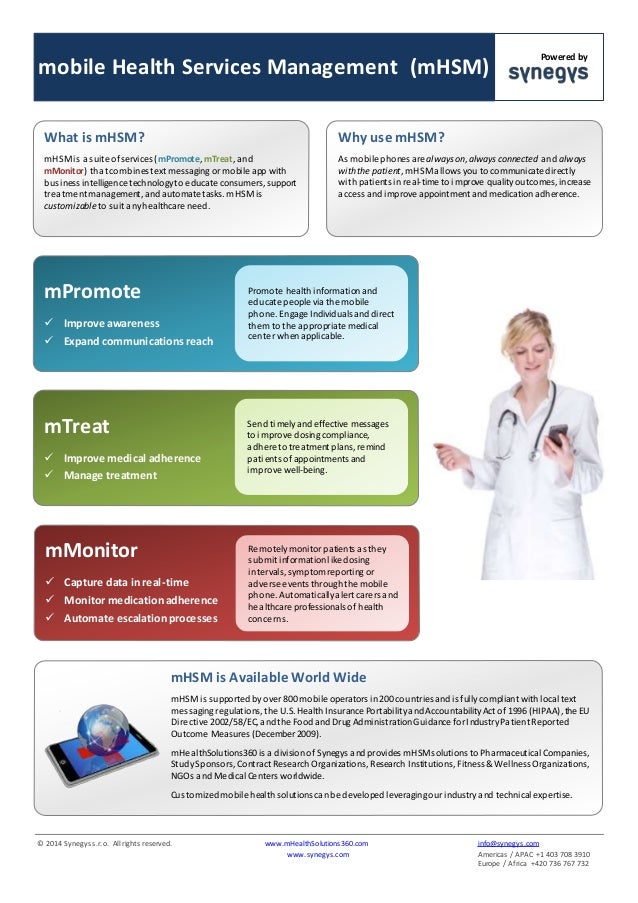 Mobile Health Solutions Reminders, Medication Adherence, Data Capture