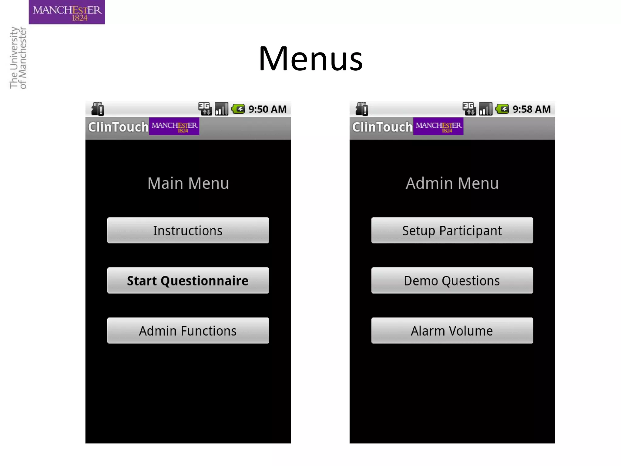 Menus
 