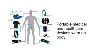 Portable medical
and healthcare
devices worn on
body
 