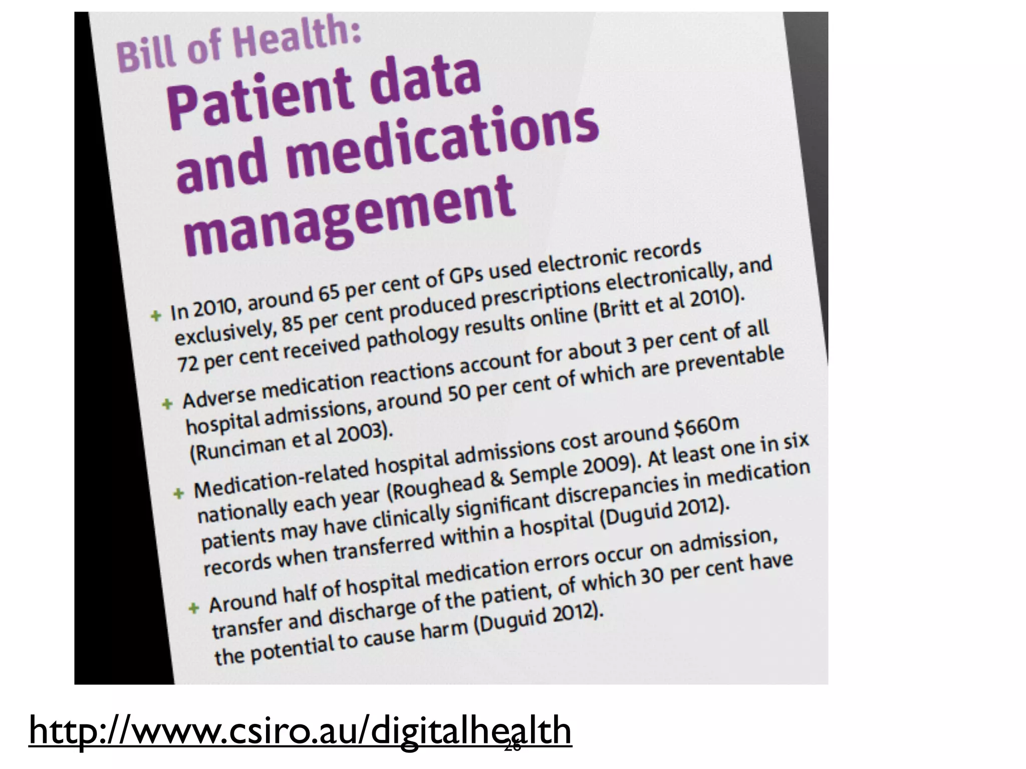 26 http://www.csiro.au/digitalhealth 
 