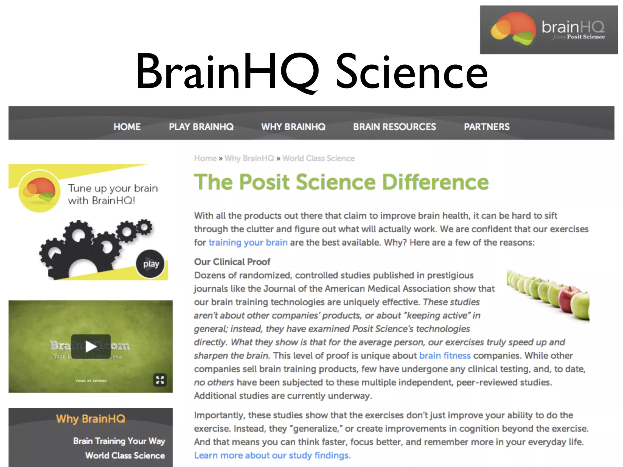 BrainHQ Science 
• Posit Science 
45 
 