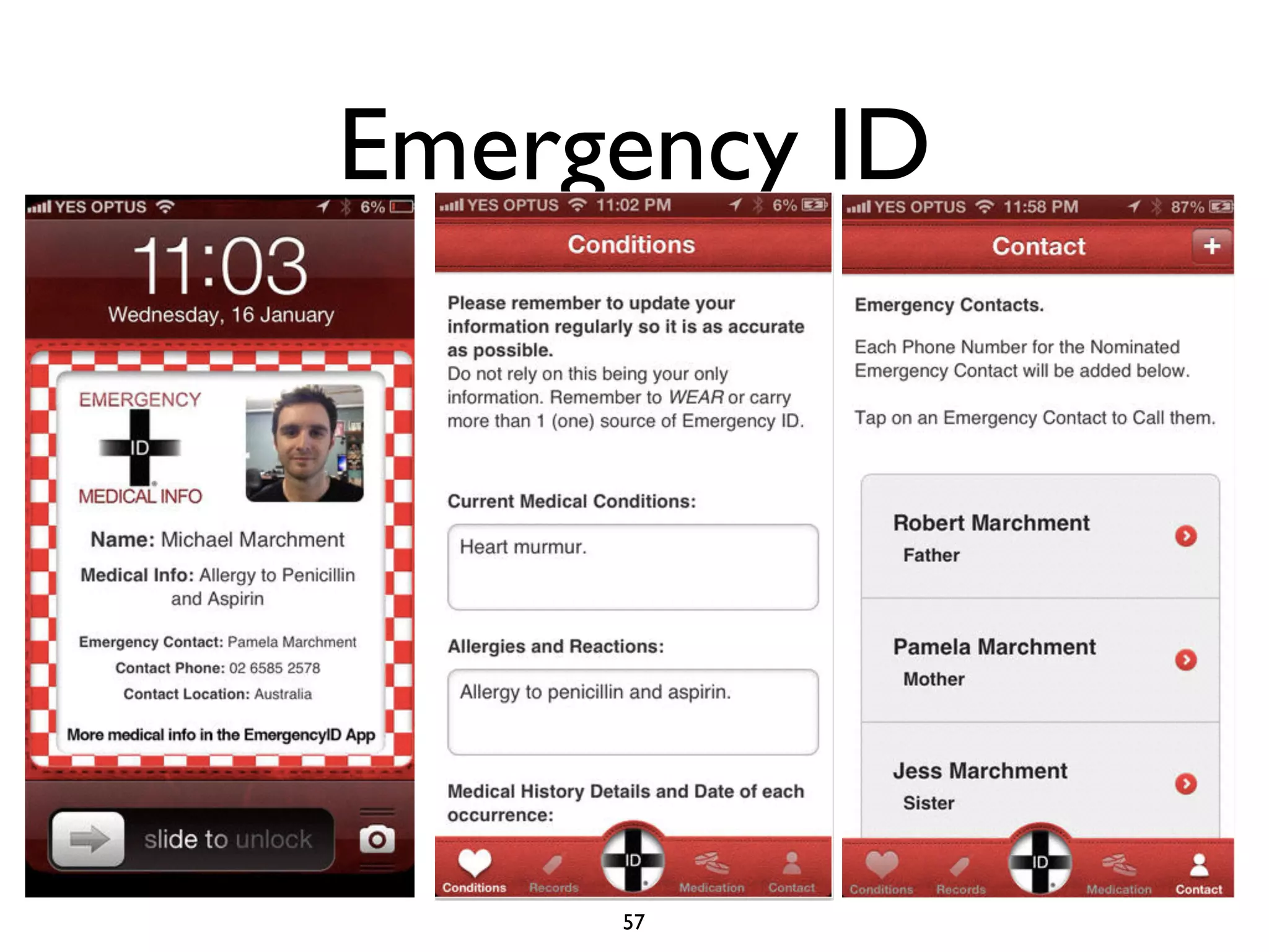 Emergency ID 
57 
 