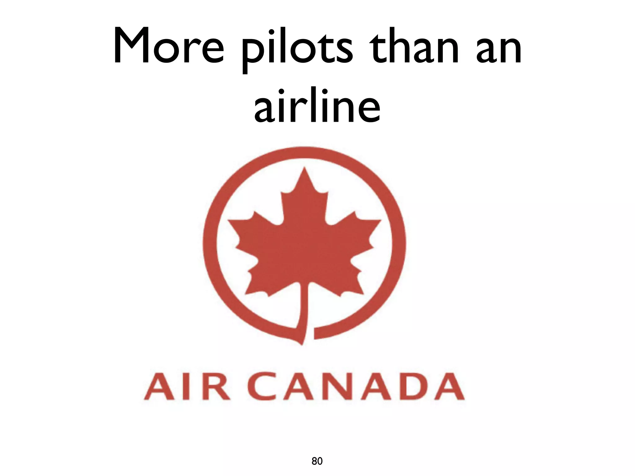 More pilots than an 
airline 
80 
 